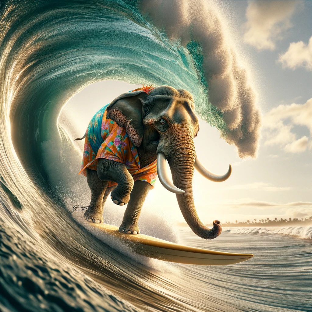 A surfing $\epsilon\lambda\epsilon\phi h\alpha\nu\tau$